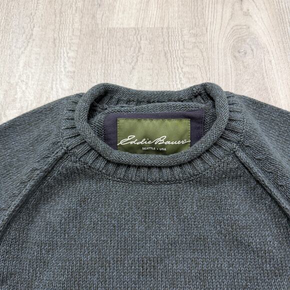 Eddie Bauer Roll Neck Sweater Mens Small Geometric Knit Pullover Outdoors Hiking - Picture 3 of 8